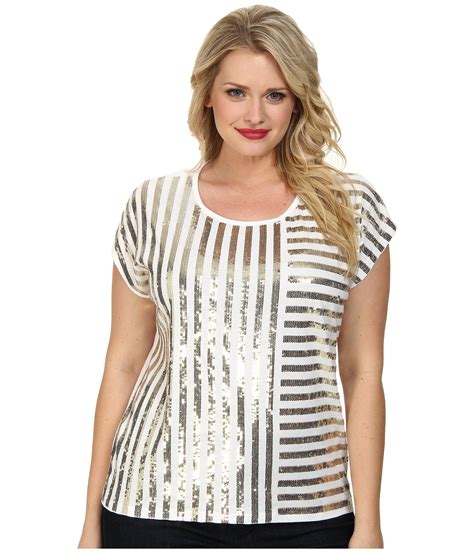 michael kors white top|michael kors striped top.